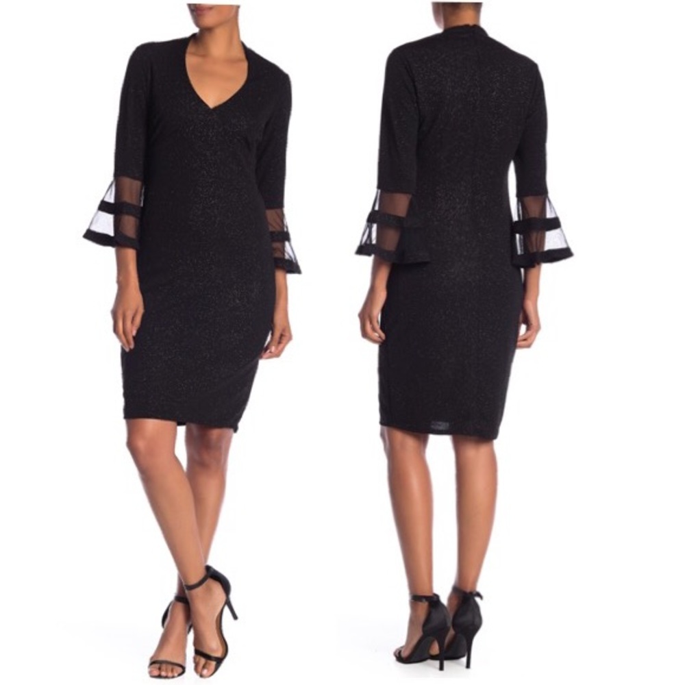 Marina Bell Sleeve Sheath Dress